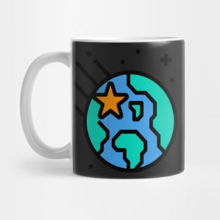 Planet earth icon sticker Mug